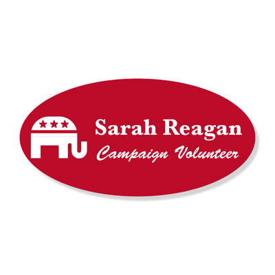 Engraved Oval Republican Political Name Tag