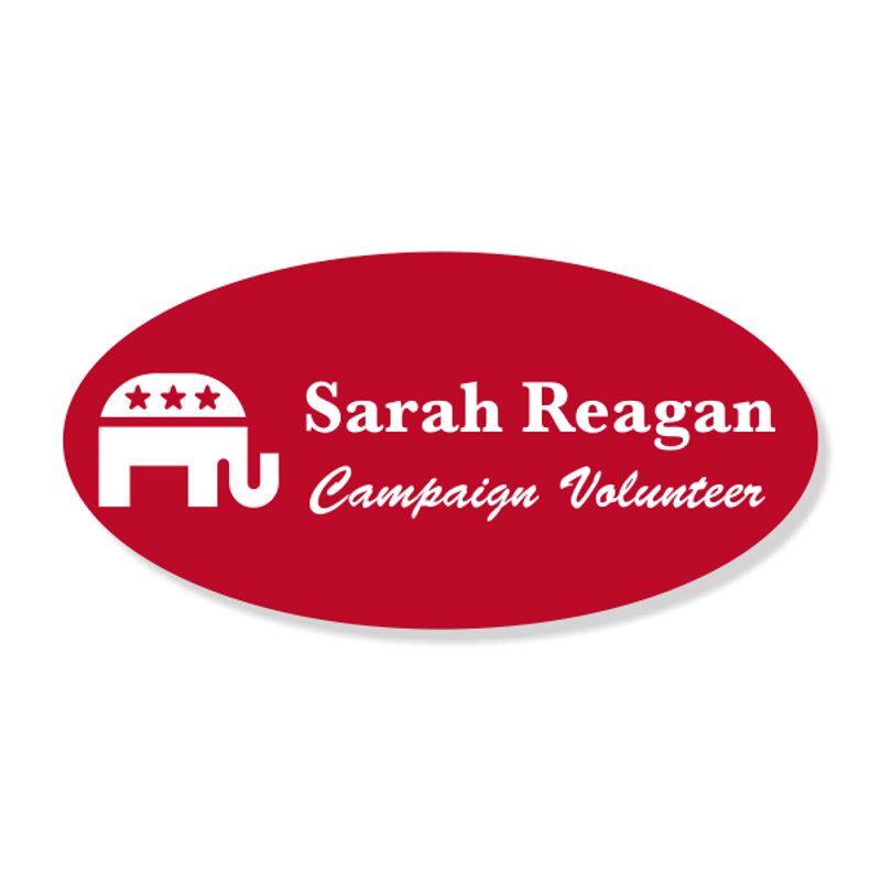 Engraved Oval Republican Political Name Tag
