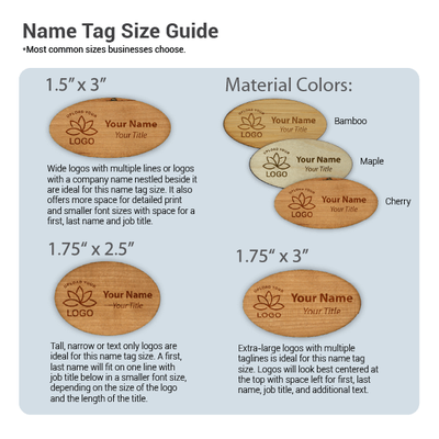 Engraved Wood 1.75" x 2.5" Oval Name Tag - alternate view