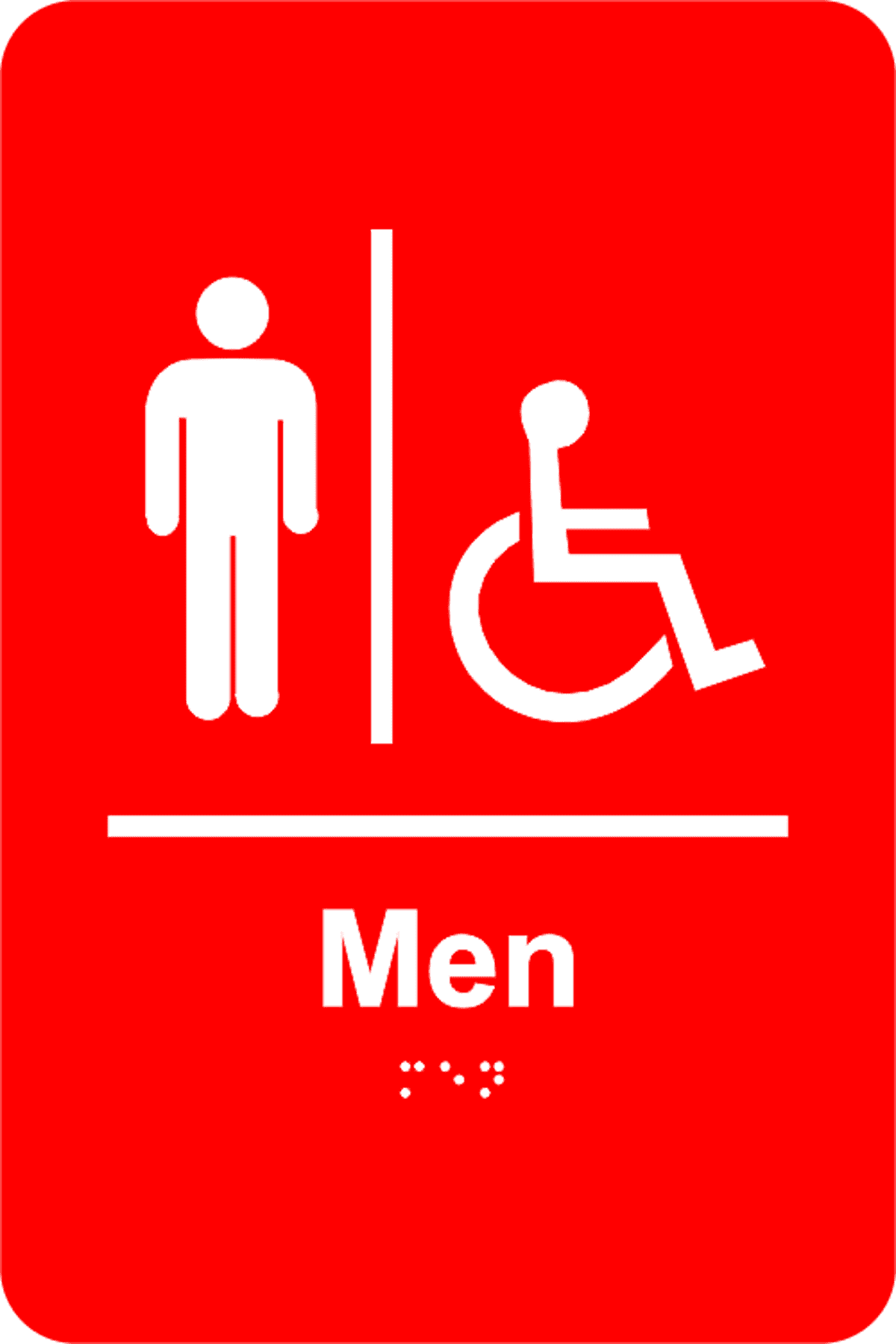 Braille Men's Restroom Sign Handicap Accessible