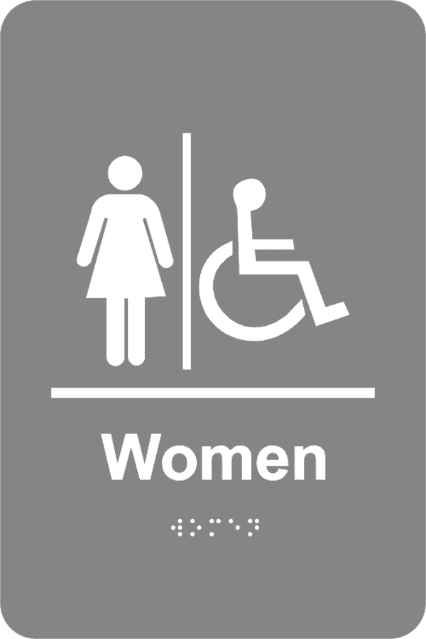 Braille Women's Restroom Sign Handicap Accessible