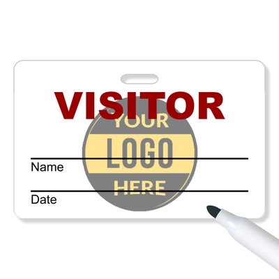 Faded Logo Visitor Reusable Name Badge