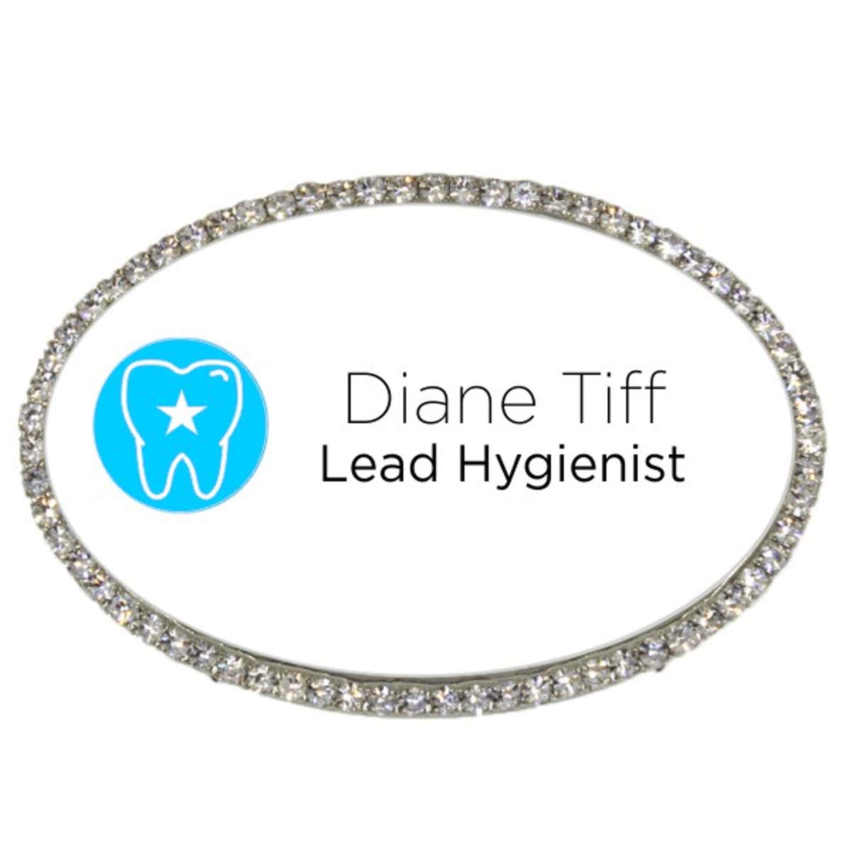 Fancy Dental Hygienist Oval Name Tag