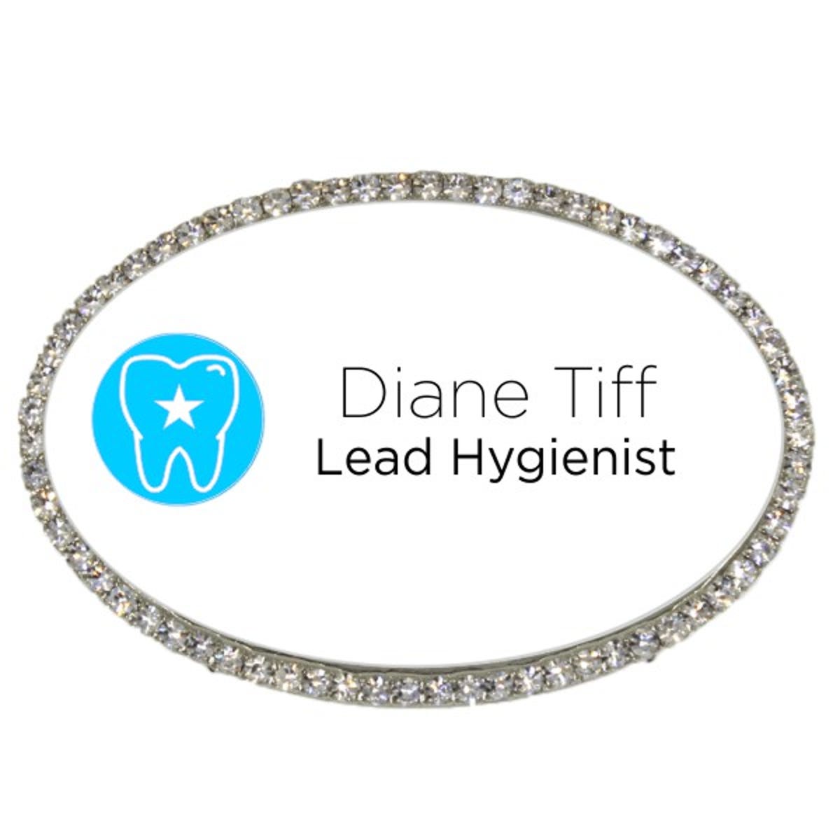 Fancy Dental Hygienist Oval Name Tag