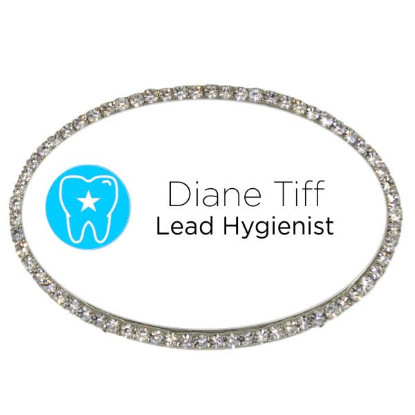 Fancy Dental Hygienist Oval Name Tag