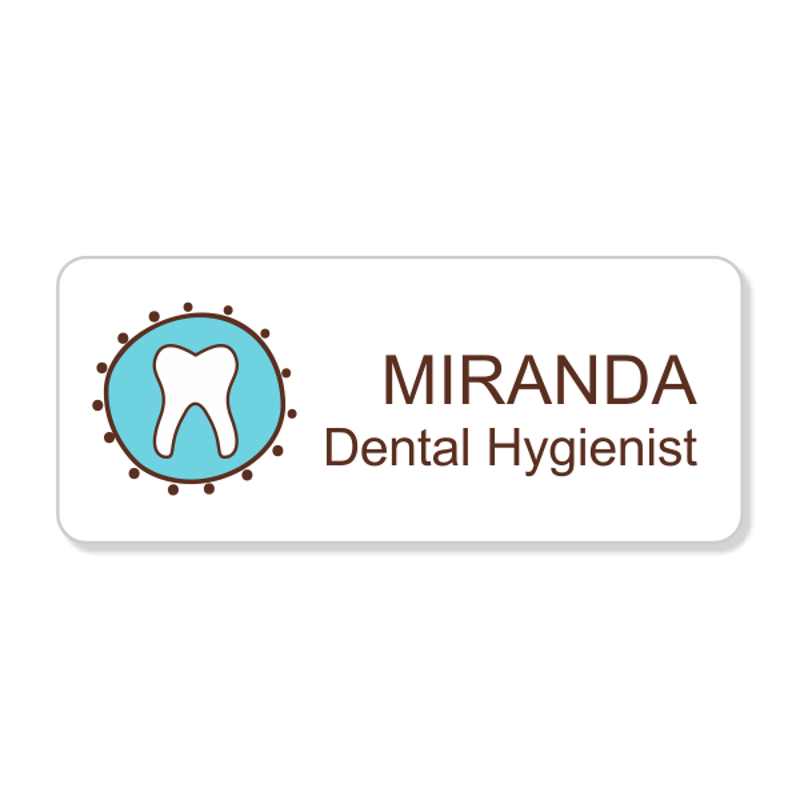 Fancy Tooth Dentist Name Tag