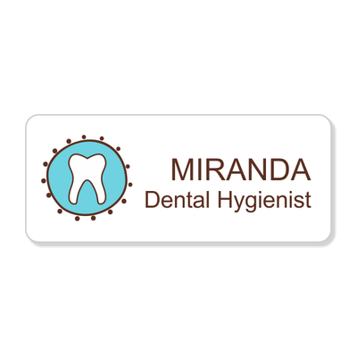 Dental Fancy Tooth 2 Line Name Badge