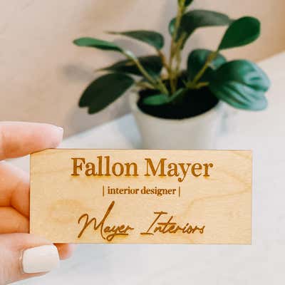 Wood Engraved Designer Name Tag - alternate view