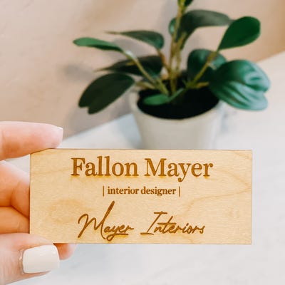 Wood Engraved Designer Name Tag - alternate view