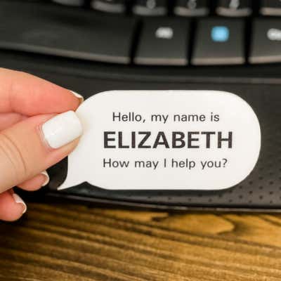 How May I Help You Speech Bubble Name Tag - alternate view