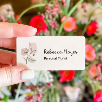 Minimal Floral Name Tag - alternate view