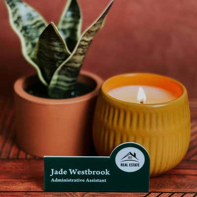 Custom Green Real Estate Name Tag - alternate view