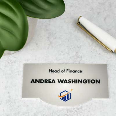 Special Shape Standard Name Tag with Logo - alternate view