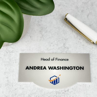 Special Shape Standard Name Tag with Logo - alternate view