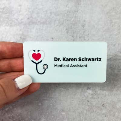 Heart Medical Name Tag with Heart - alternate view