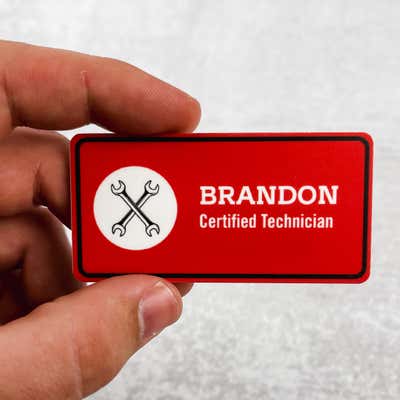 Wrench Icon Handyman Name Tag - alternate view