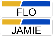 Flo and Jamie Halloween Costume Name Tag Set