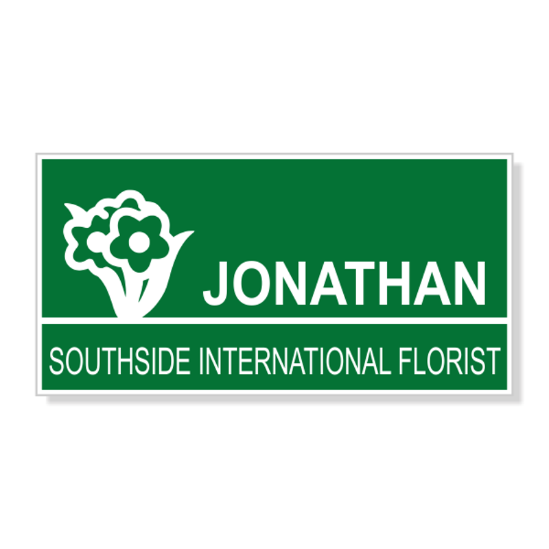 Flower Bunch Rectangle Florist Name Tag