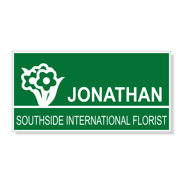 Flower Bouquet Rectangle Name Tag