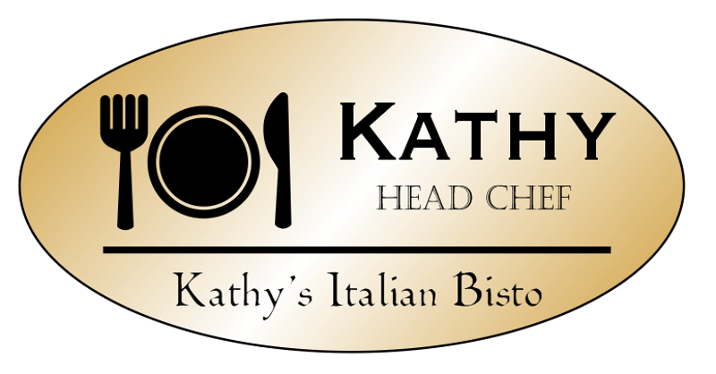 Oval 3 Line Restaurant Name Badge A