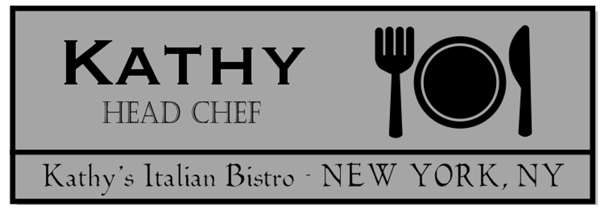 Rectangle 3 Line Restaurant Name Badge A