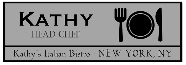 Table Setting Rectangle Restaurant Name Tag