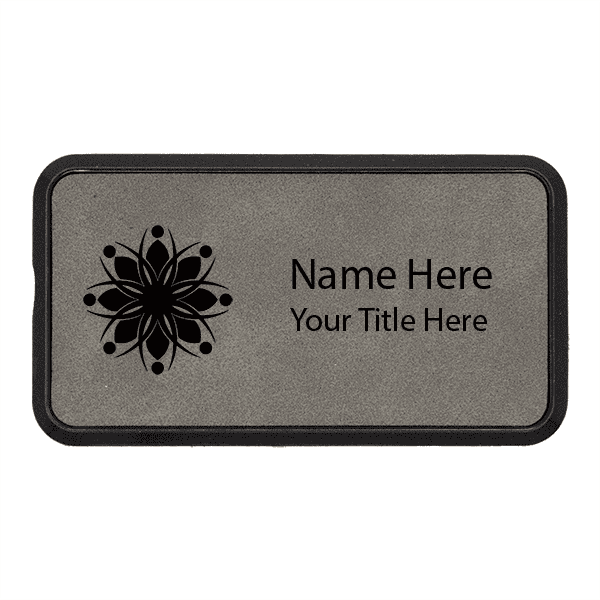 Magnetic Leatherette Framed Rectangle Name Tag