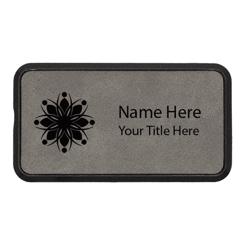 Magnetic Leatherette Framed Rectangle Name Tag