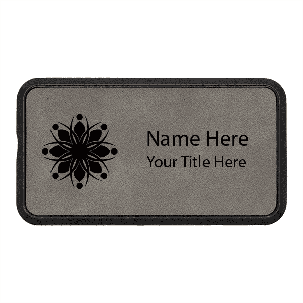 Magnetic Leatherette Framed Rectangle Name Tag