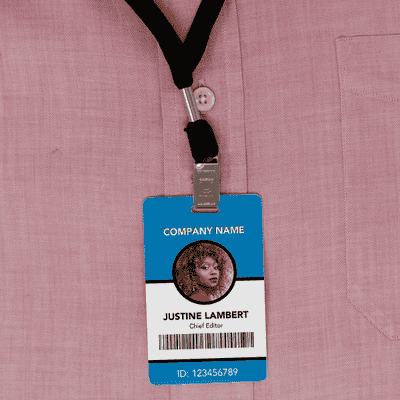 Custom Photo ID Badge with Bar Code - alternate view