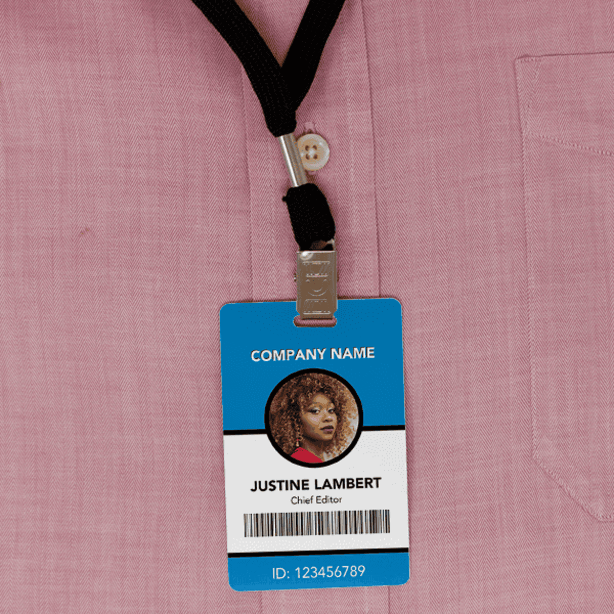 Custom Photo ID Badge with Bar Code - Front