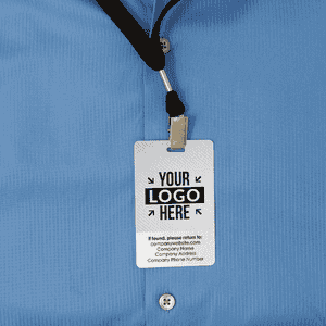 Circle Photo Logo Custom Employee ID Badge Back