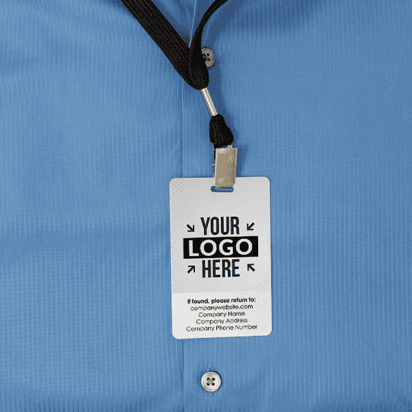Circle Photo Logo Custom Employee ID Badge Back