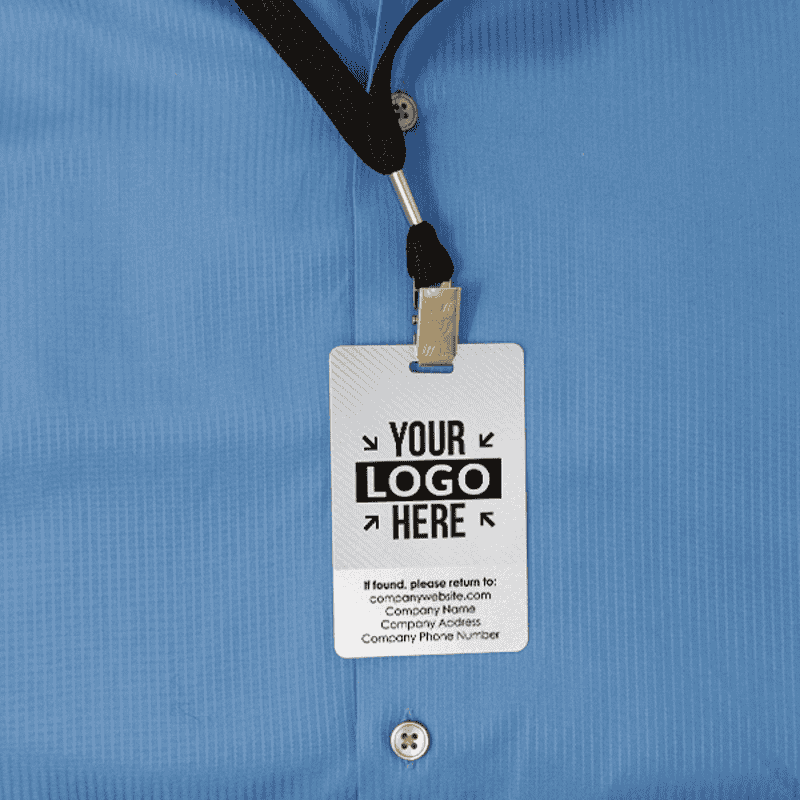 Circle Photo Logo Custom Employee ID Badge Back