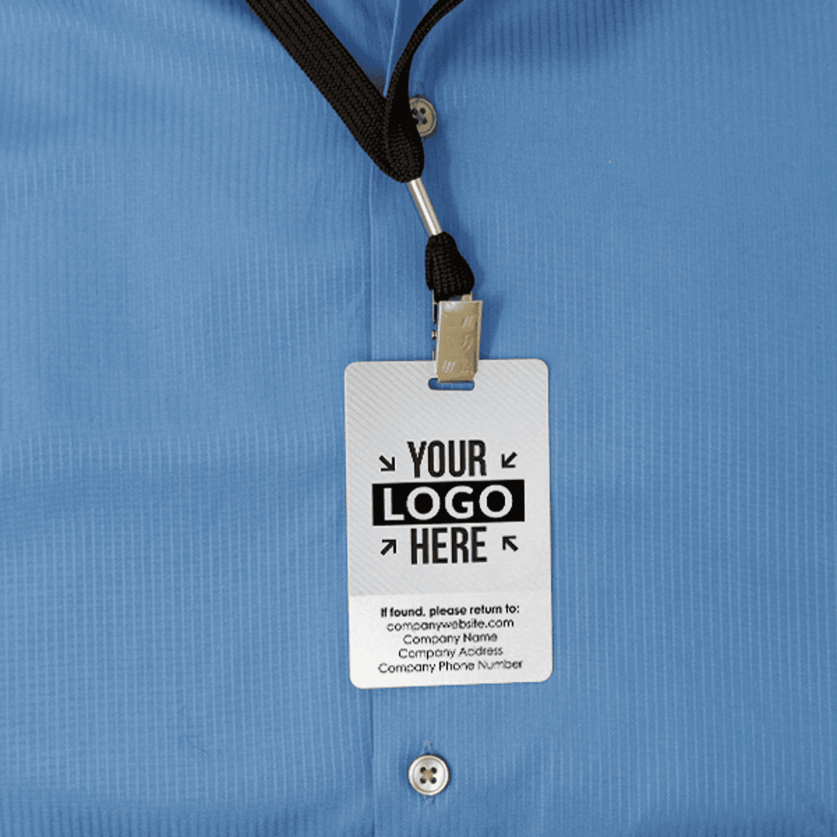 Circle Photo Logo Custom Employee ID Badge Back