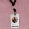 Circle Photo Logo Custom Employee ID Badge Lifestyle Front