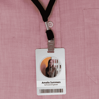Circle Photo Logo Custom Employee ID Badge - alternate view