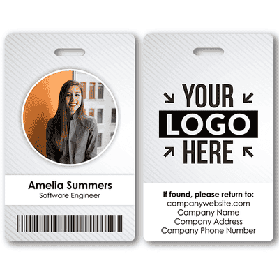 Circle Photo Logo Custom Employee ID Badge