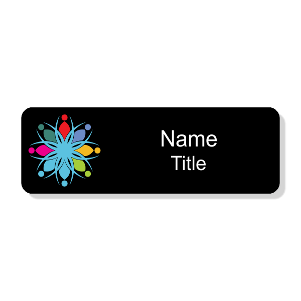 Full Color Black Economy Name Tag