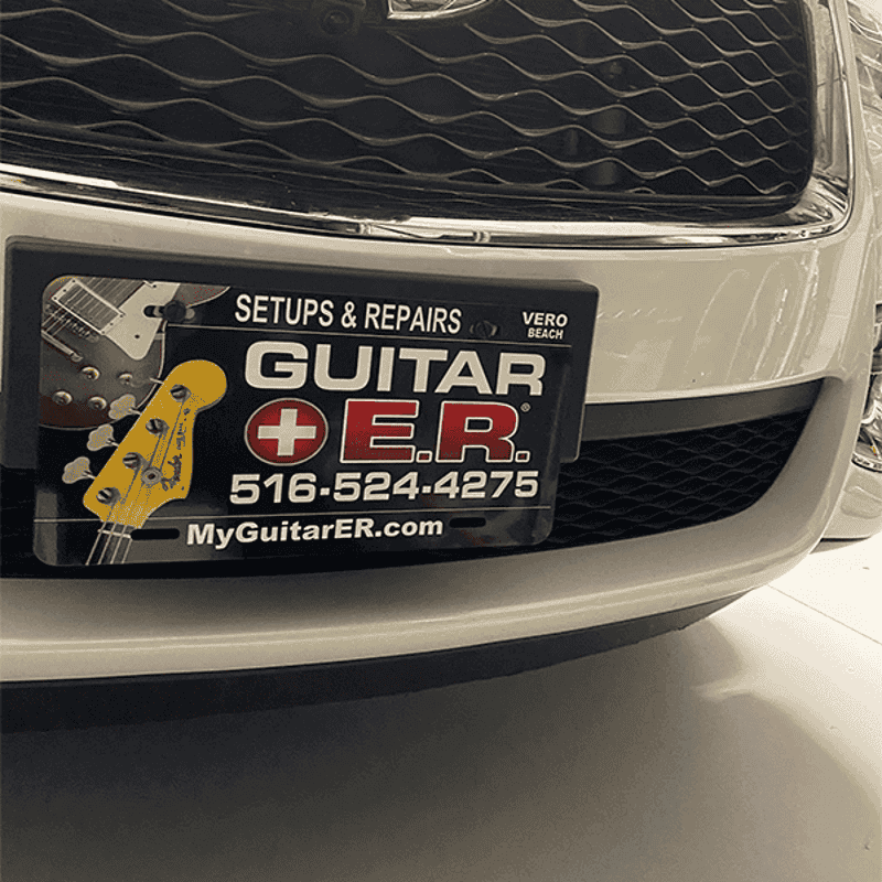 Logo Custom License Plate on Front of Car