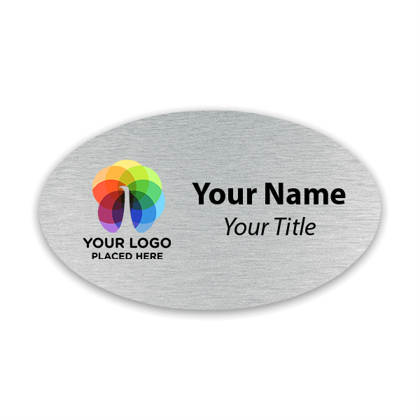 Full Color Custom 1.75" x 3" Oval Name Tag 