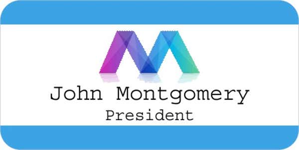 Border Logo Full Color Name Tag