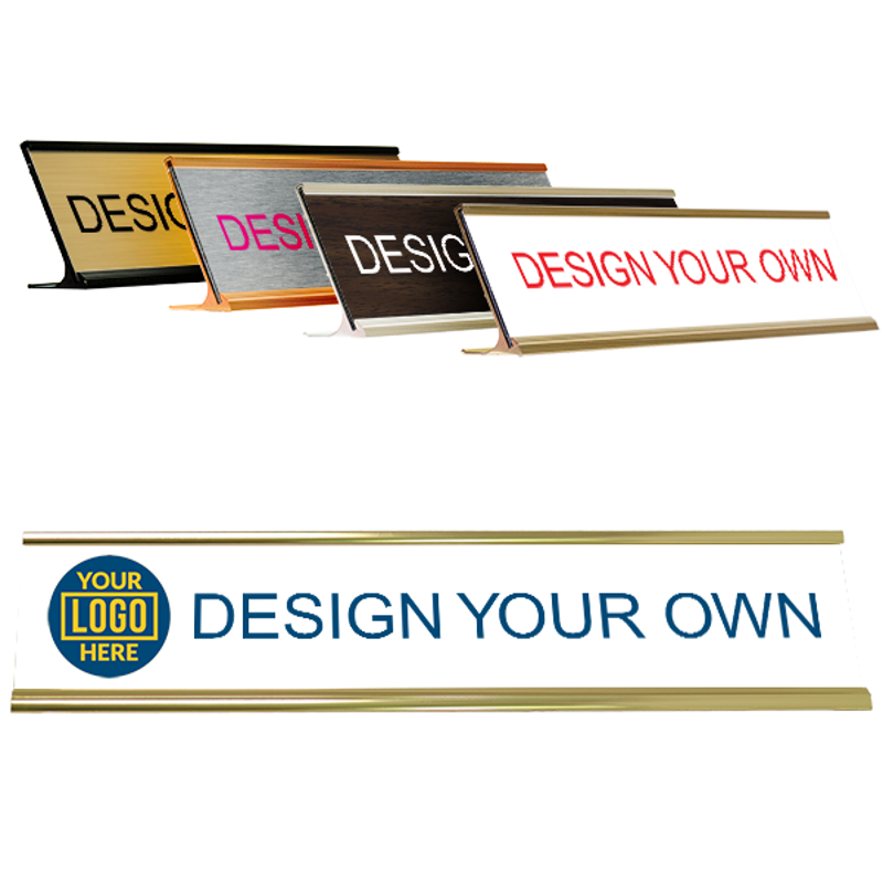 Full Color Deskplate with holder (Traditional Aluminum)