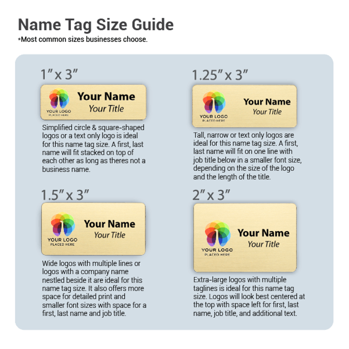 Name Tag Size Guide