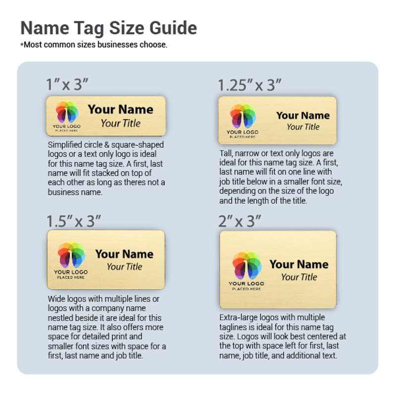 Name Tag Size Guide
