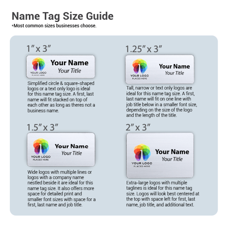 Choice the Perfect size name tag for your business!