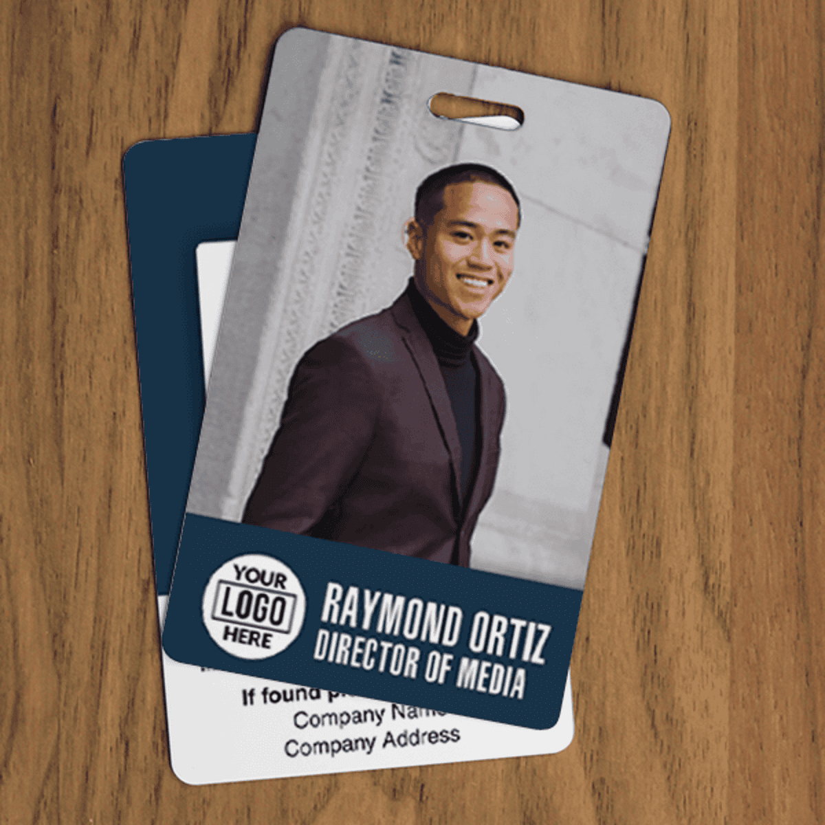 Modern Logo Full Color Photo ID Badge Lifestyle