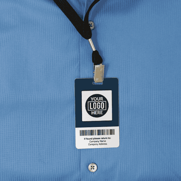 Modern Logo Full Color Photo ID Badge Back