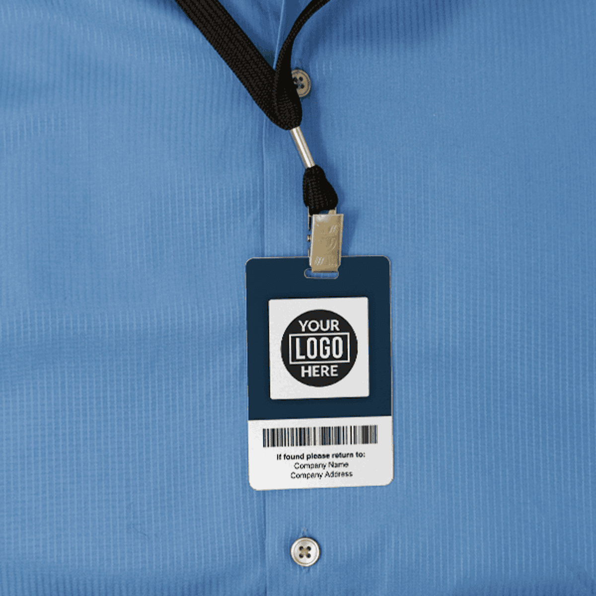 Modern Logo Full Color Photo ID Badge Back
