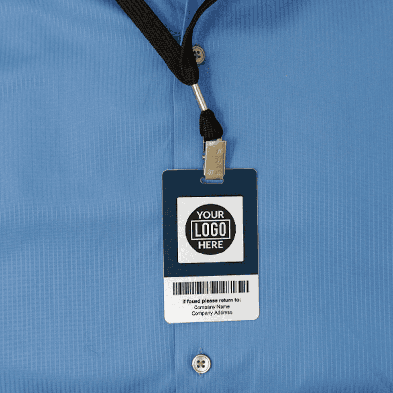 Modern Logo Full Color Photo ID Badge Back